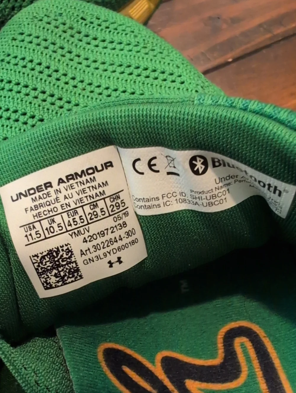 Under Armour Notre Dame HOVR Sonic Sneakers Bluetooth Enabled
